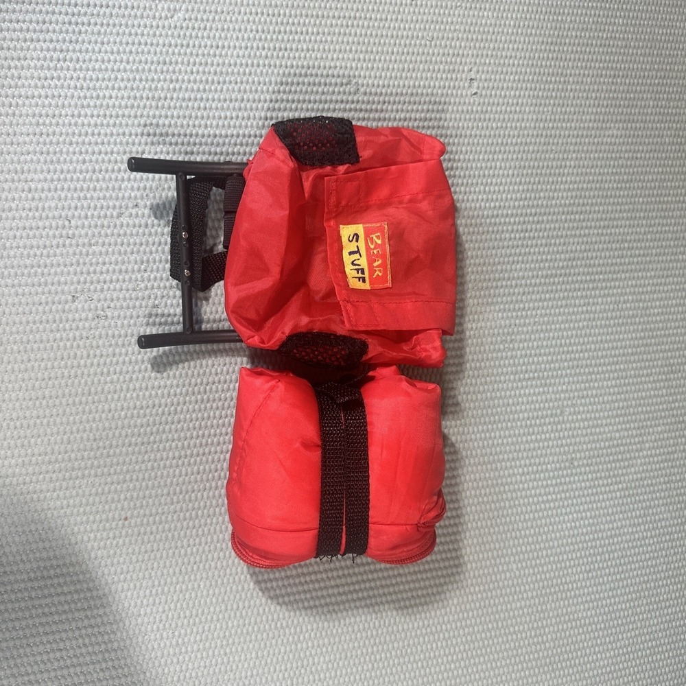 Build A Bear Accessories‎ - Hiking / Camping Backpack with Sleeping Bag Red